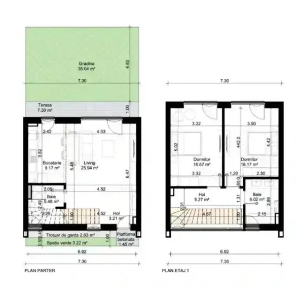 Apartament tip duplex 3 camere cu grădină | Comision 0 - 8