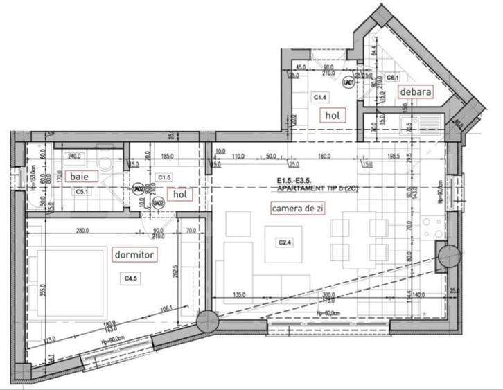 Apartament 2 camere, 53 mp, zona Bucium Aleea Domenii - 11