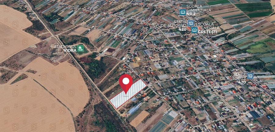 Teren intravilan 7.172 mp, Deschidere 36 ml, Vidra, Cretesti - 3