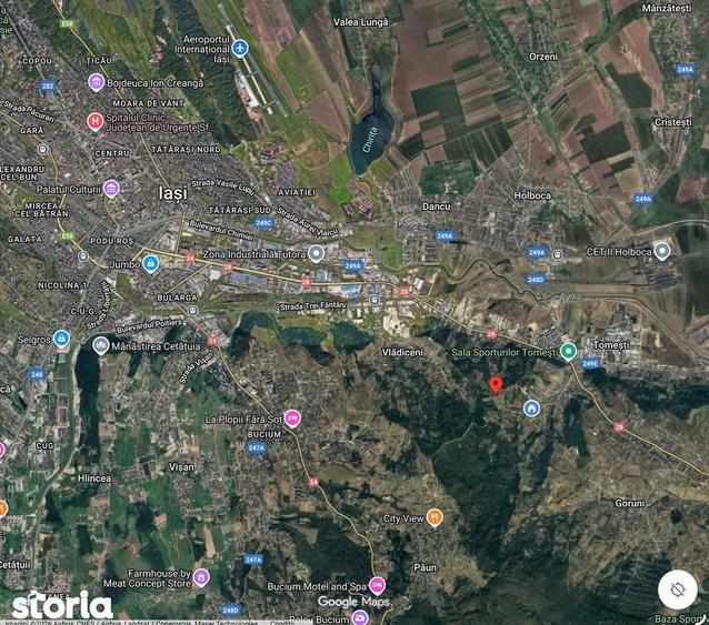 Teren 1400 mp Tome?ti, Str. Vazduh toate utilita?ile, drum asfaltat - 2