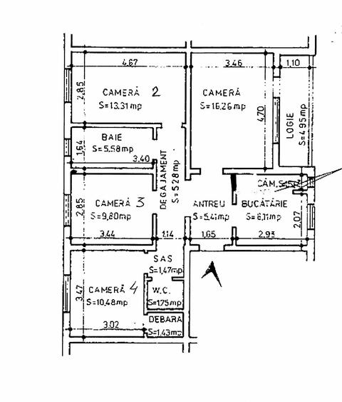 Apartament cu 4 camere decomandate, 82mp, etaj intermediar, finisat, cu parcare si 2 bai zona Gr.Ale - 1