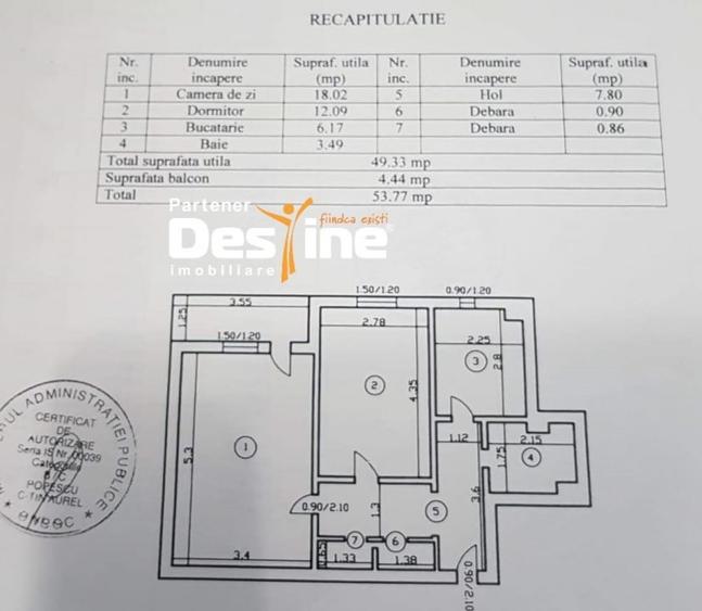 MIRCEA CEL BATRAN, Apartament 2 camere, decomandat, 109.900 Euro - 6