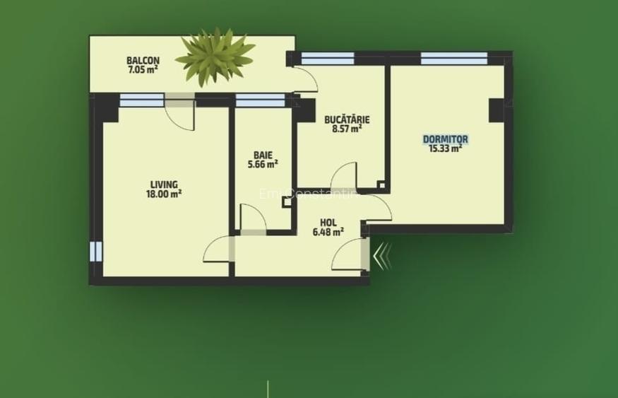 Tatarasi-Kaufland-2 Camer2 Decomandat 61mp-bloc nou
