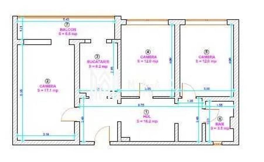 Apartament 3 camere | 70MPU | Mihai Viteazu - 7