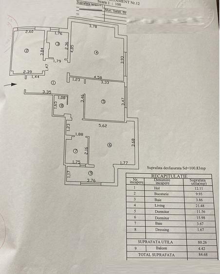Apartament cu 3 camere, bloc nou, etaj intermediar, CT, Ac, mobilat ! - 10