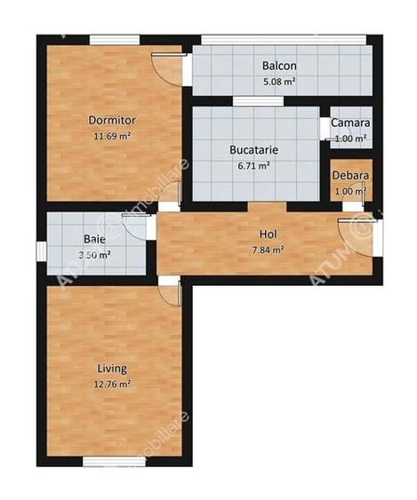 Apartament cu 2 camere si balcon din zona Strand din Sibiu - 5