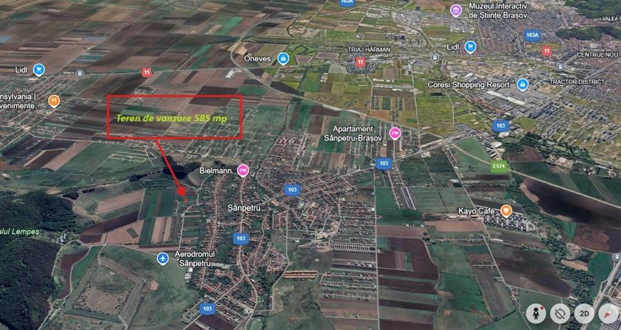 Teren intravilan de vanzare, cu vedere catre Dealul Lempes - Sanpetru - 585 mp - 3