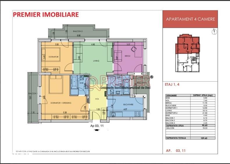 Apartament cu 4 camere în Central