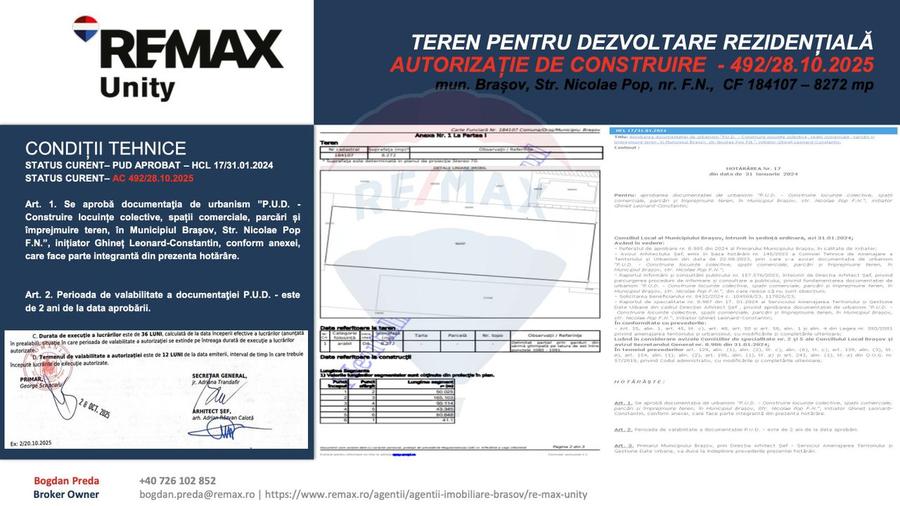 Teren dezvoltare rezidențială 8,272mp Brasov/AUTORIZATIE DE CONSTRUIRE - 7