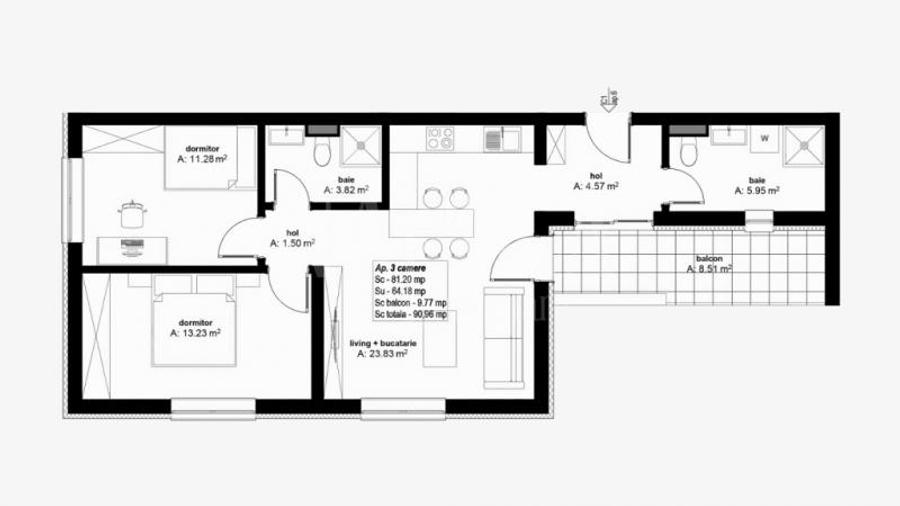 Apartament 3 camere de vanzare in Oncea Oradea, Oradea... - Comision 0% - 8