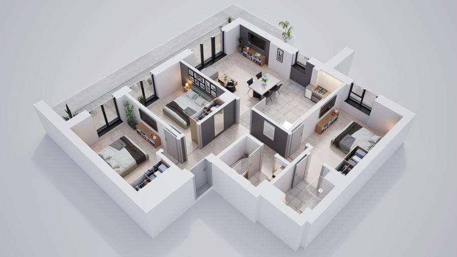 Apartament 4 camere premium, cartier privat cu parcari subterane și parc propriu - 8