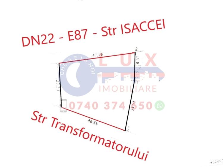 ID 7256 Teren INTRAVILAN - DN22 - E87 - Str ISACCEI - 1