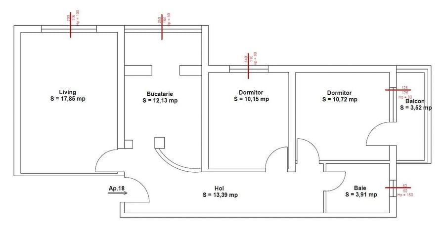 Apartament cu 3 camere decomandat în Alfa