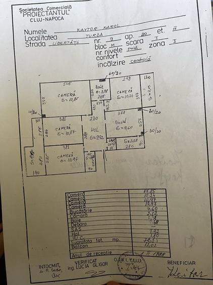 Apartament cu 4 camere decomandat în Central
