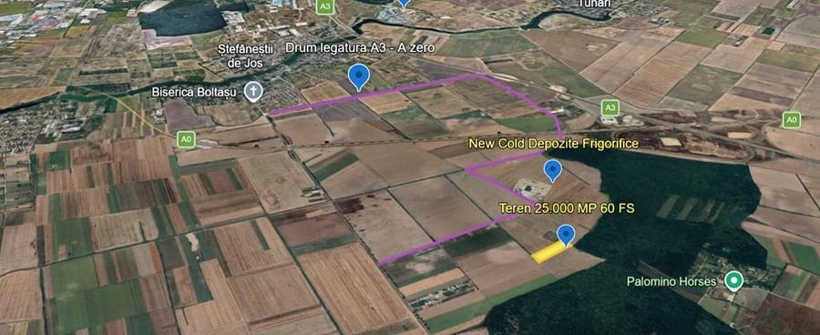 Teren agricol intravilan de 25000 mp, în Ștefăneștii de Jos