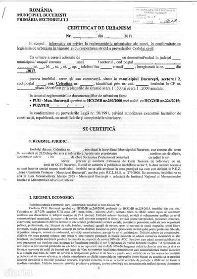 Teren de 2123 mp, în Colentina