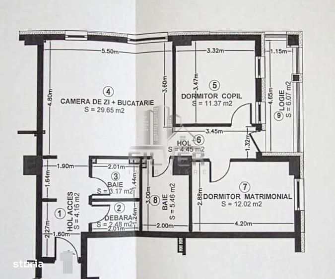 Apartament cu 3 camere în Florești