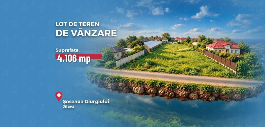 Teren Construcții intravilan de 4106 mp, în Jilava