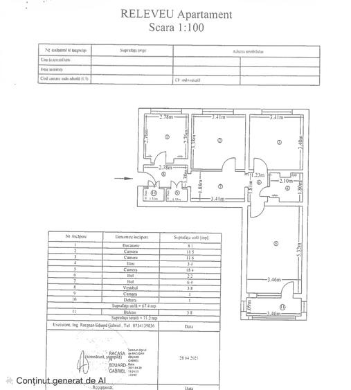 Apartament cu 3 camere decomandat în Theodor Pallady