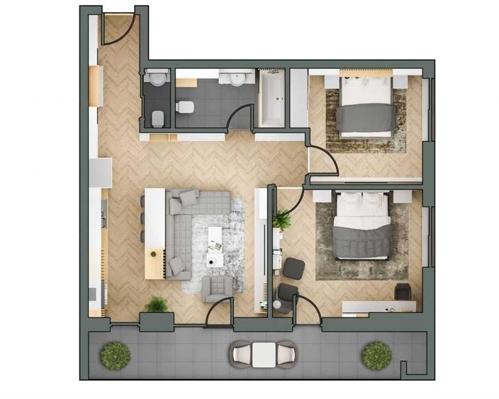 Apartament cu 3 camere decomandat în Dosu Bricii