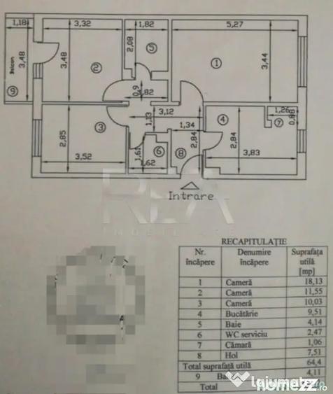 Apartament cu 3 camere decomandat în Gorjului