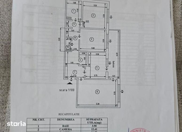 Apartament cu 3 camere, mobilat în Cug