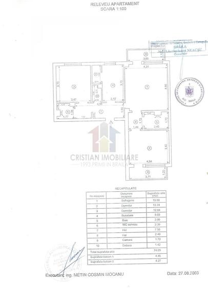 Apartament cu 3 camere decomandat în Buzaului