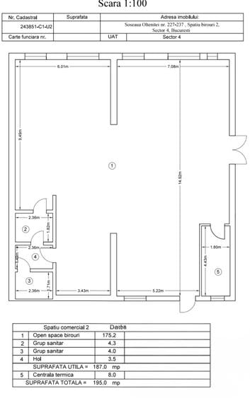 Spațiu comercial, de 187 mp, în Olteniței