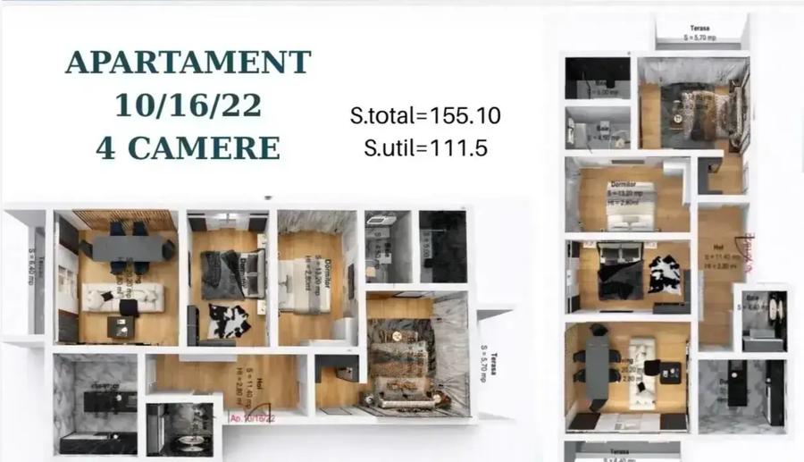 Apartament cu 4 camere decomandat în Theodor Pallady