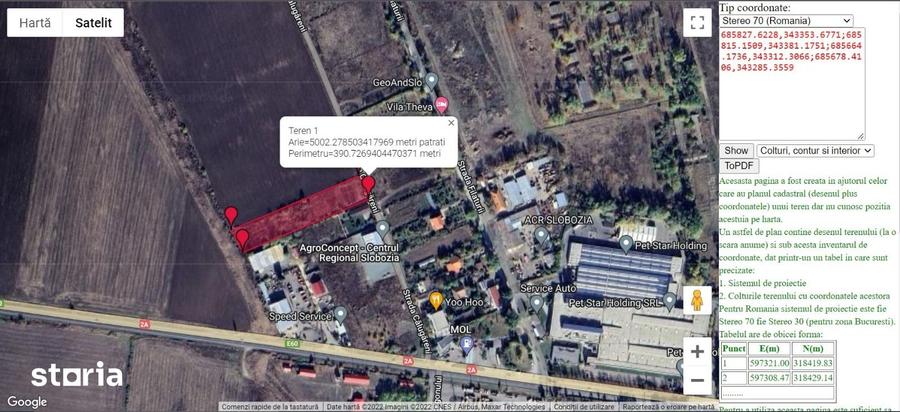 Vand 5.002 mp Teren Intravilan Slobozia, Str. Calugareni 4A Langa DN2A - 1