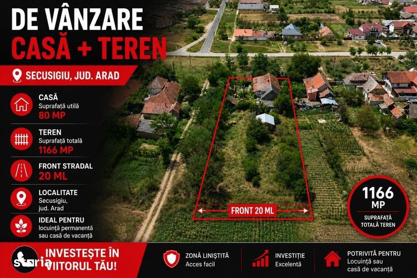 Casă cu 2 camere în Secusigiu