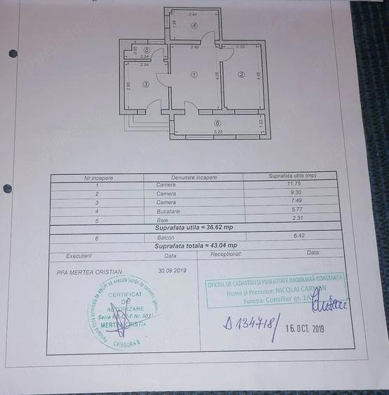 Apartament cu 3 camere semidecomandat în Tomis Nord