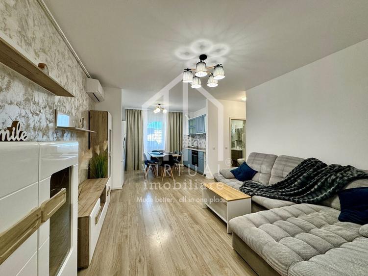 Apartament cu 3 camere semidecomandat, mobilat în Exterior Vest