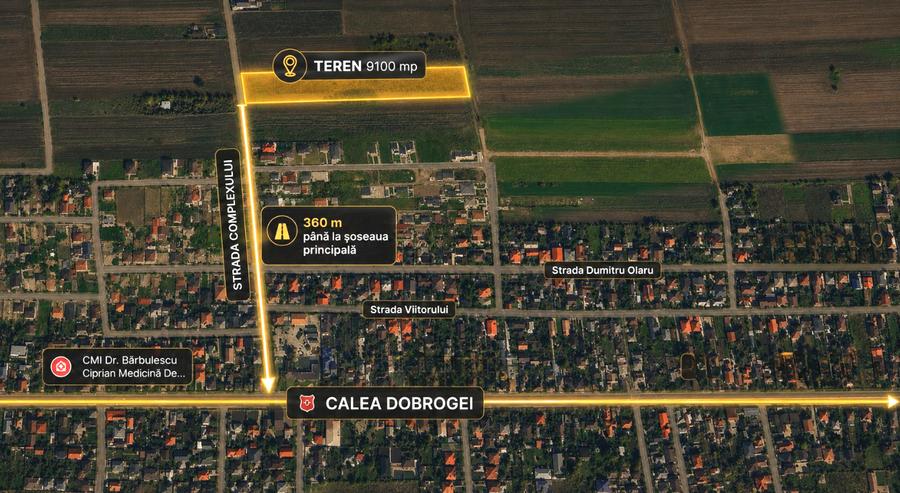 Teren agricol intravilan de 9100 mp, în Valu lui Traian