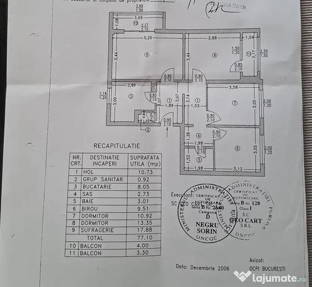 Apartament cu 4 camere decomandat în 1 Decembrie