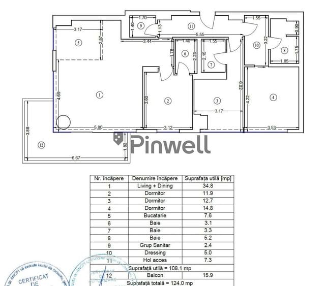 Apartament premium 4 camere | UpSite Floreasca | Vedere lac | 124 mp | - 7