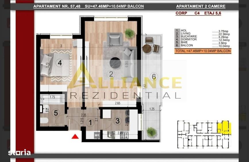 Apartament cu 2 camere decomandat în Central — fotografia 1