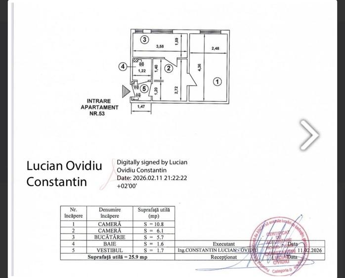 Garsonieră decomandată, mobilată în Mărgeanului