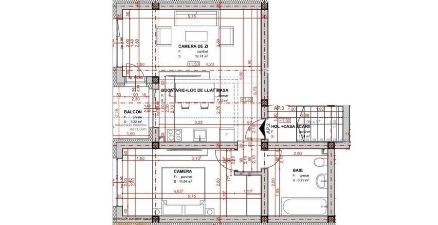 Apartament cu 2 camere în Apahida