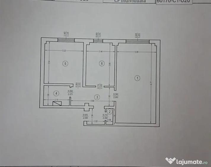 Apartament cu 2 camere decomandat în Central