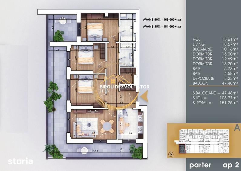 Apartament cu 4 camere decomandat în Theodor Pallady