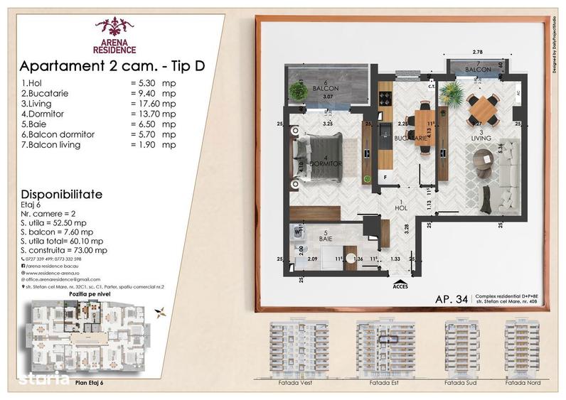 Apartament cu 2 camere în Ștefan cel Mare