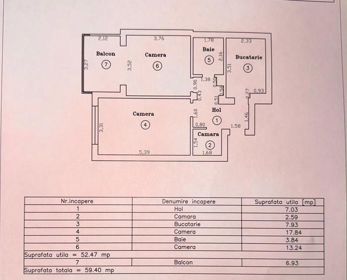 Apartament cu 2 camere decomandat, mobilat în Ultracentral