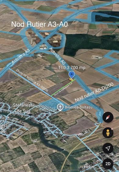 Teren de 3700 mp, în Ștefăneștii de Jos