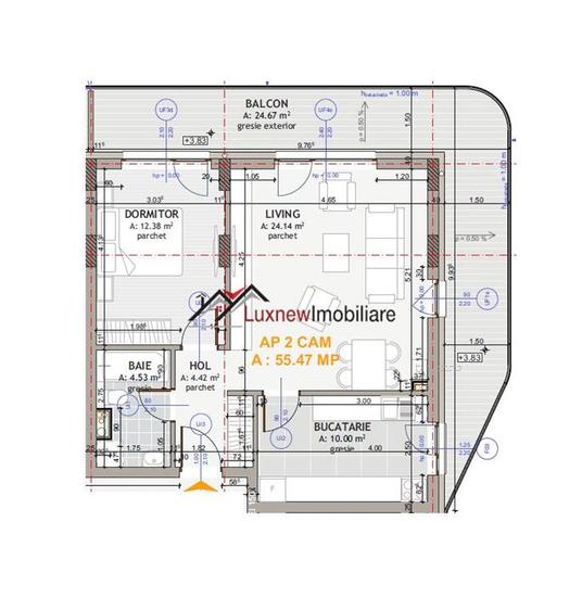 Apartament mobilat si utilat, 55,5 mp plus terasa 25 mp, la cheie in Floresti. - 10