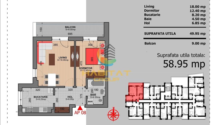 Apartament cu 2 camere decomandat în Berceni