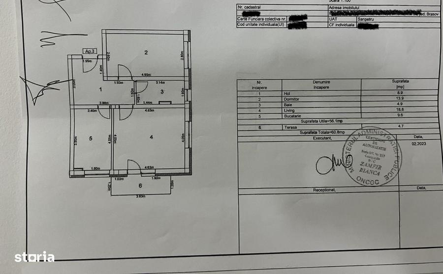 Apartament cu 2 camere decomandat în Sânpetru