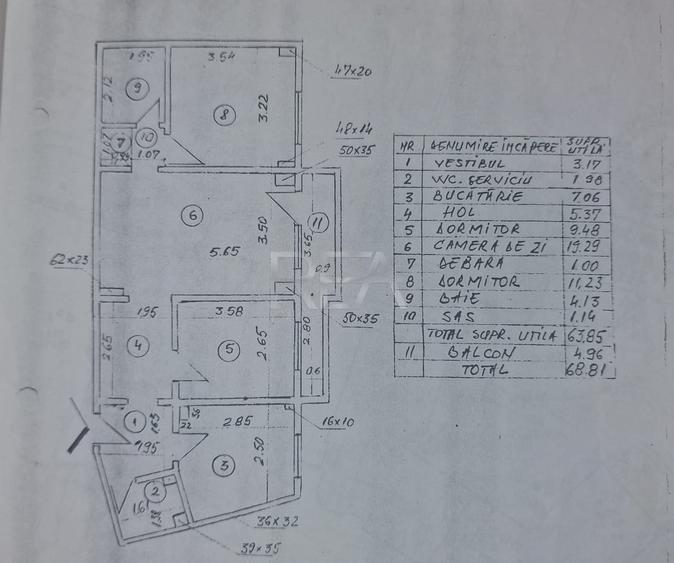 Apartament cu 3 camere semidecomandat, mobilat în Dristor