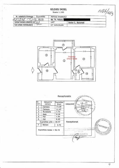 Apartament cu 2 camere semidecomandat în 1 Decembrie 1918