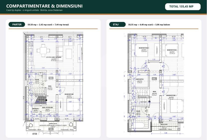 Duplex cu 4 camere cu Canalizare în Sud